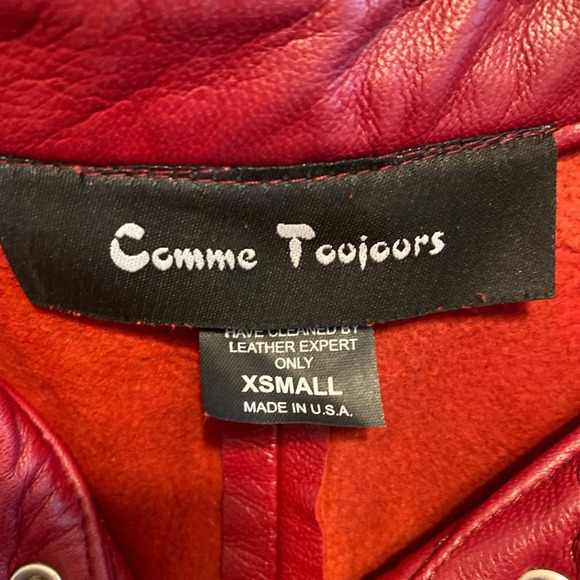 Comme Toujours Red Leather Jacket - Picture 4 of 10